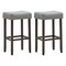 29-Inch Set of 2 Nailhead Saddle Bar Stools with Non-Slipped Foot Pad
